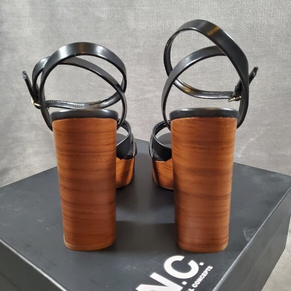 INC International Concepts Jacel Black Beauty Platform Sandals Size 8.5 M NIB - Picture 3 of 8